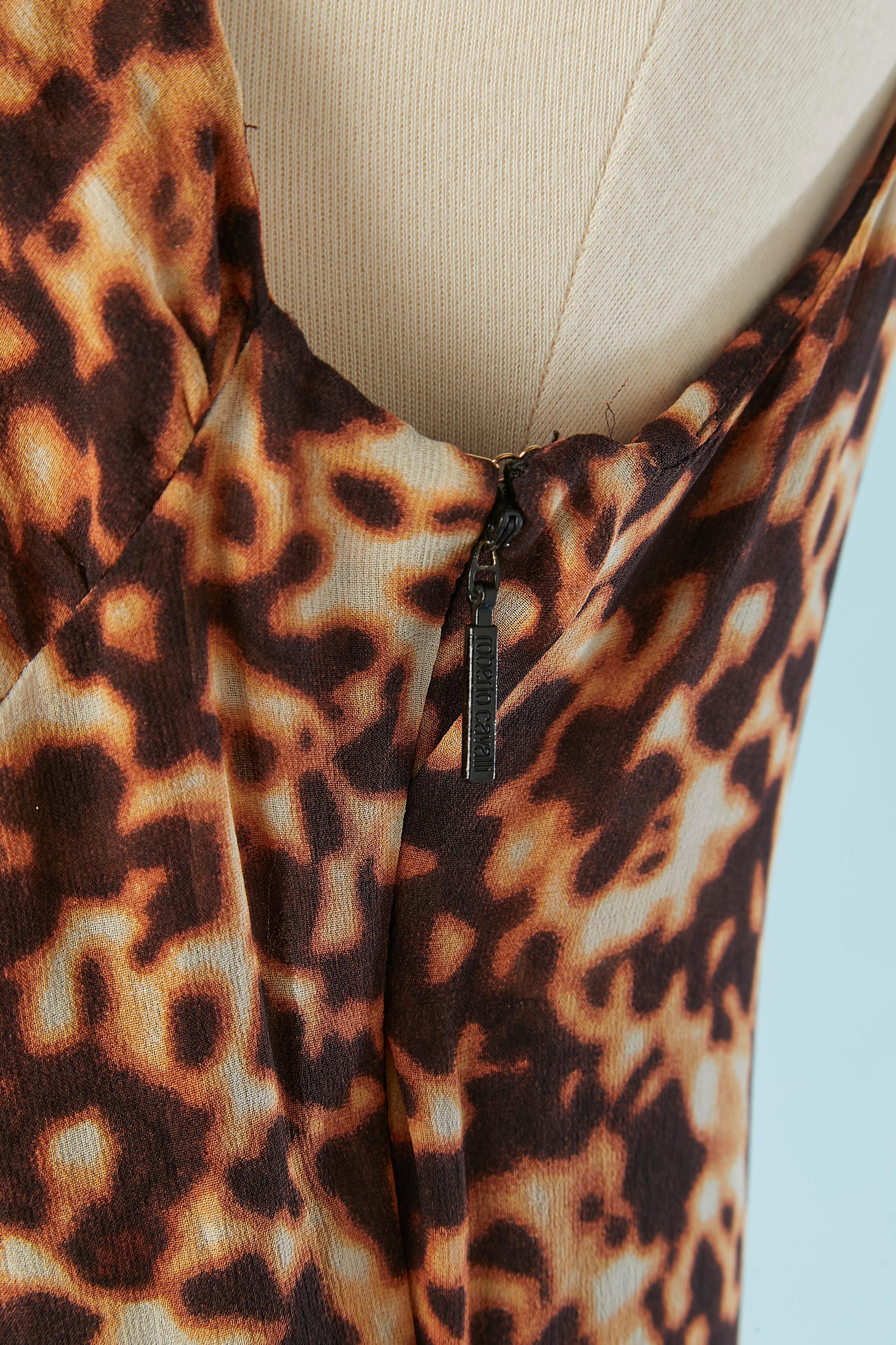 Robe drapée à imprimé léopard Roberto Cavalli  en vente 2