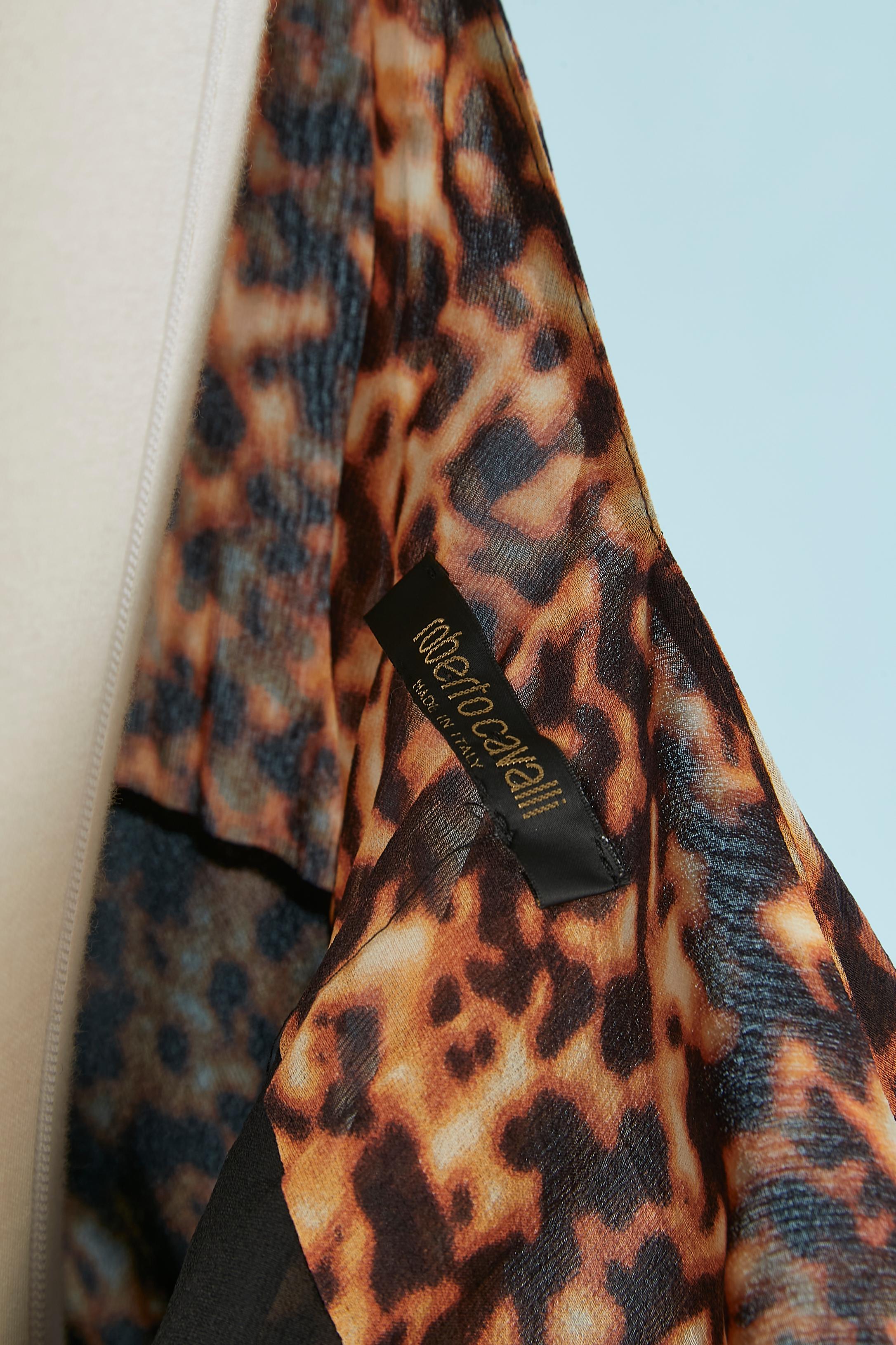 Robe drapée à imprimé léopard Roberto Cavalli  en vente 3
