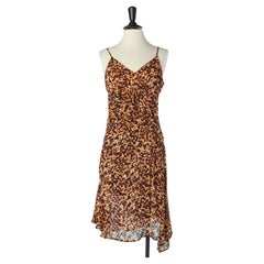 Draped slip dress with leopard print Roberto Cavalli 
