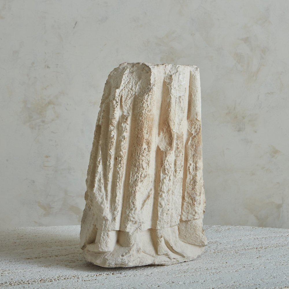 Mid-Century Modern Draped Stone Sculpture, France 1900s For Sale