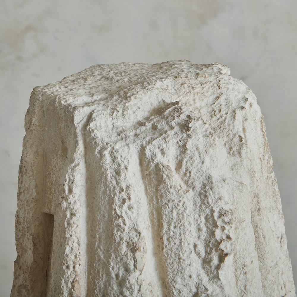 French Draped Stone Sculpture, France 1900s For Sale