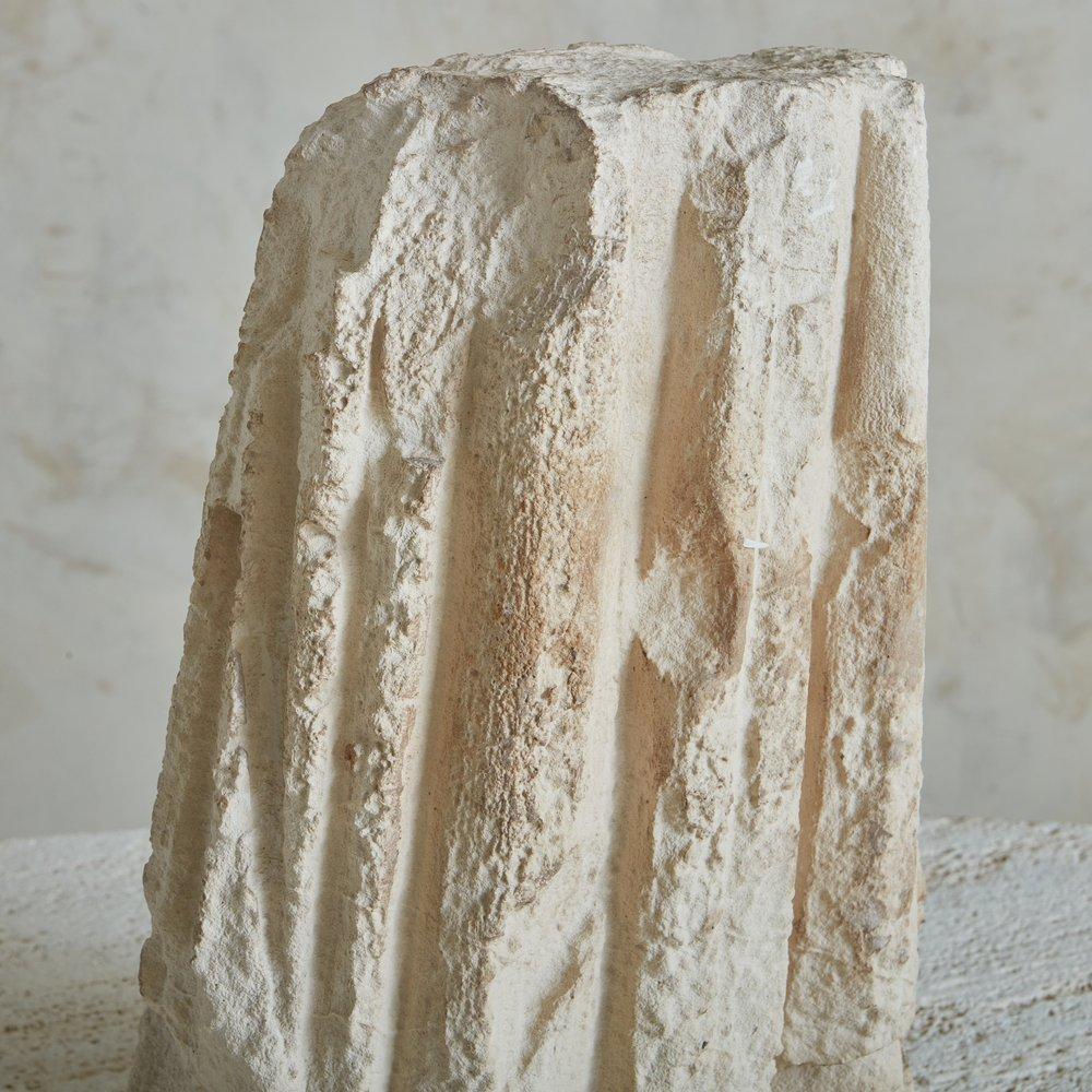 Early 20th Century Draped Stone Sculpture, France 1900s For Sale