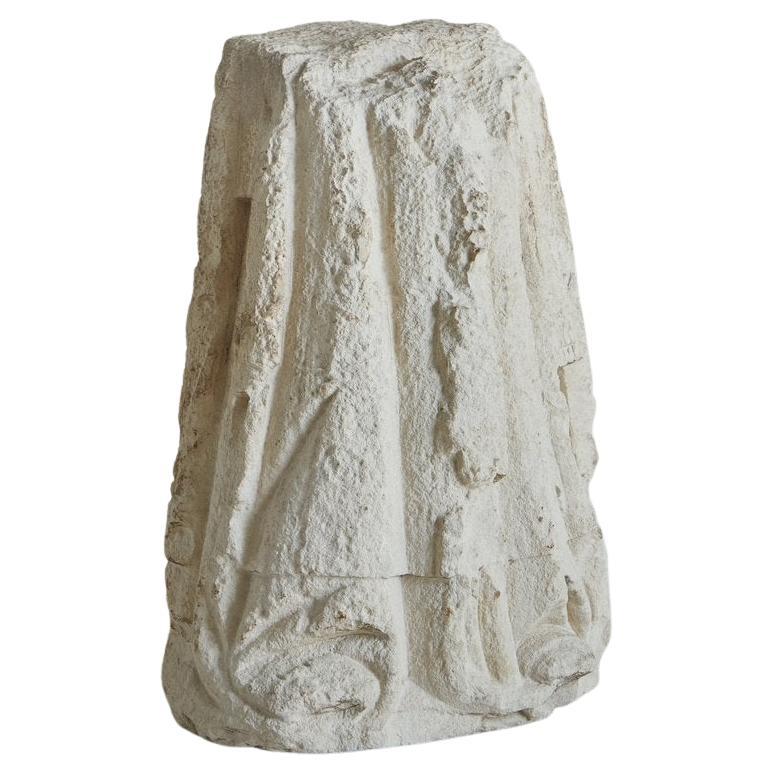 Draped Stone Sculpture, France 1900s For Sale