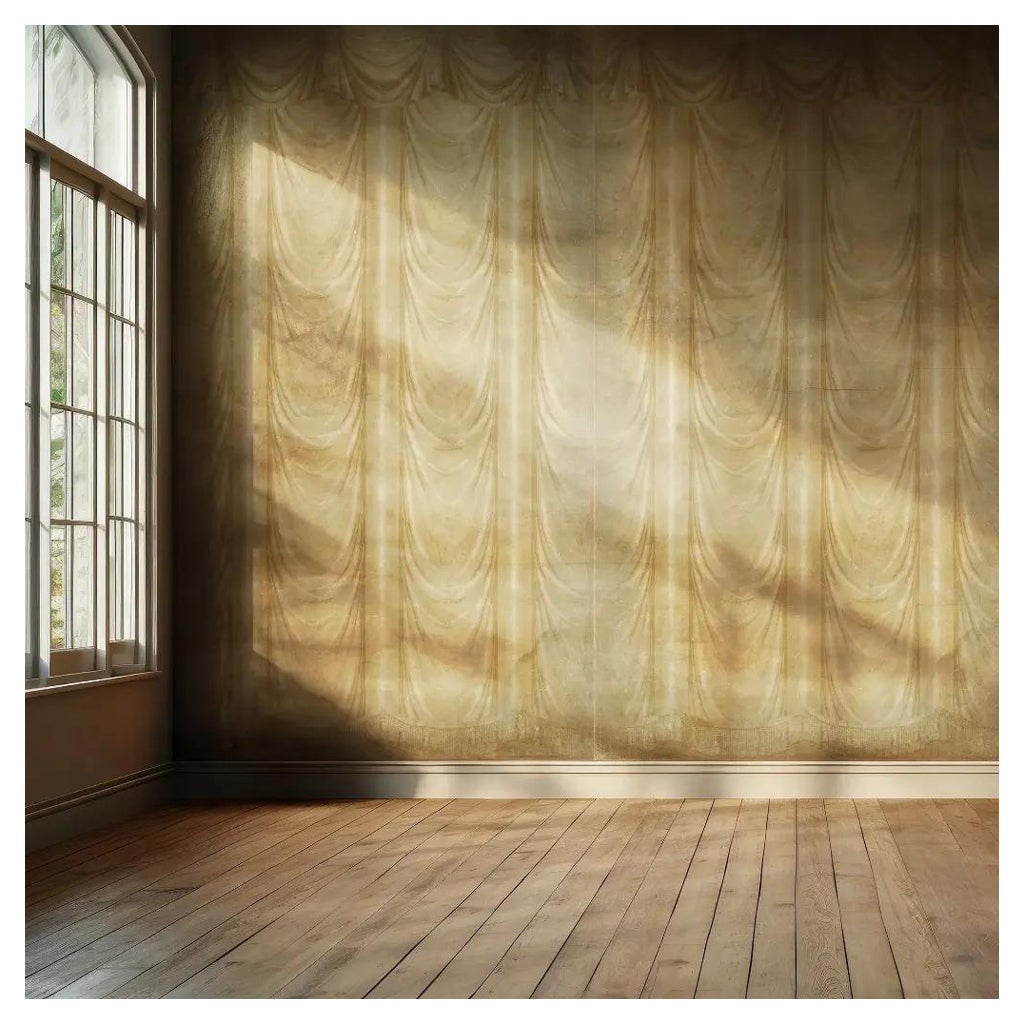 Draped Straw – Panoramic Wallpaper on Antique-Style Paper