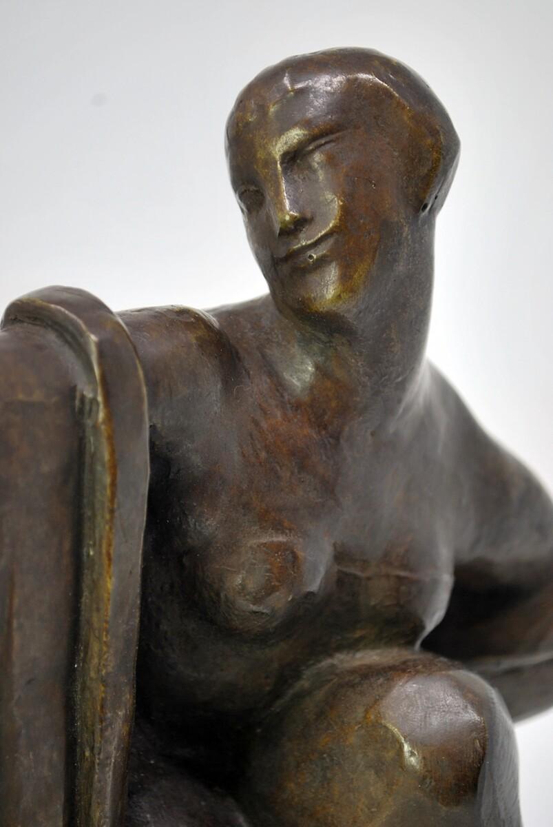 Draped Woman, Art Deco Bronze Sculpture by Jean Canneel, Belgium In Good Condition In Brussels, BE