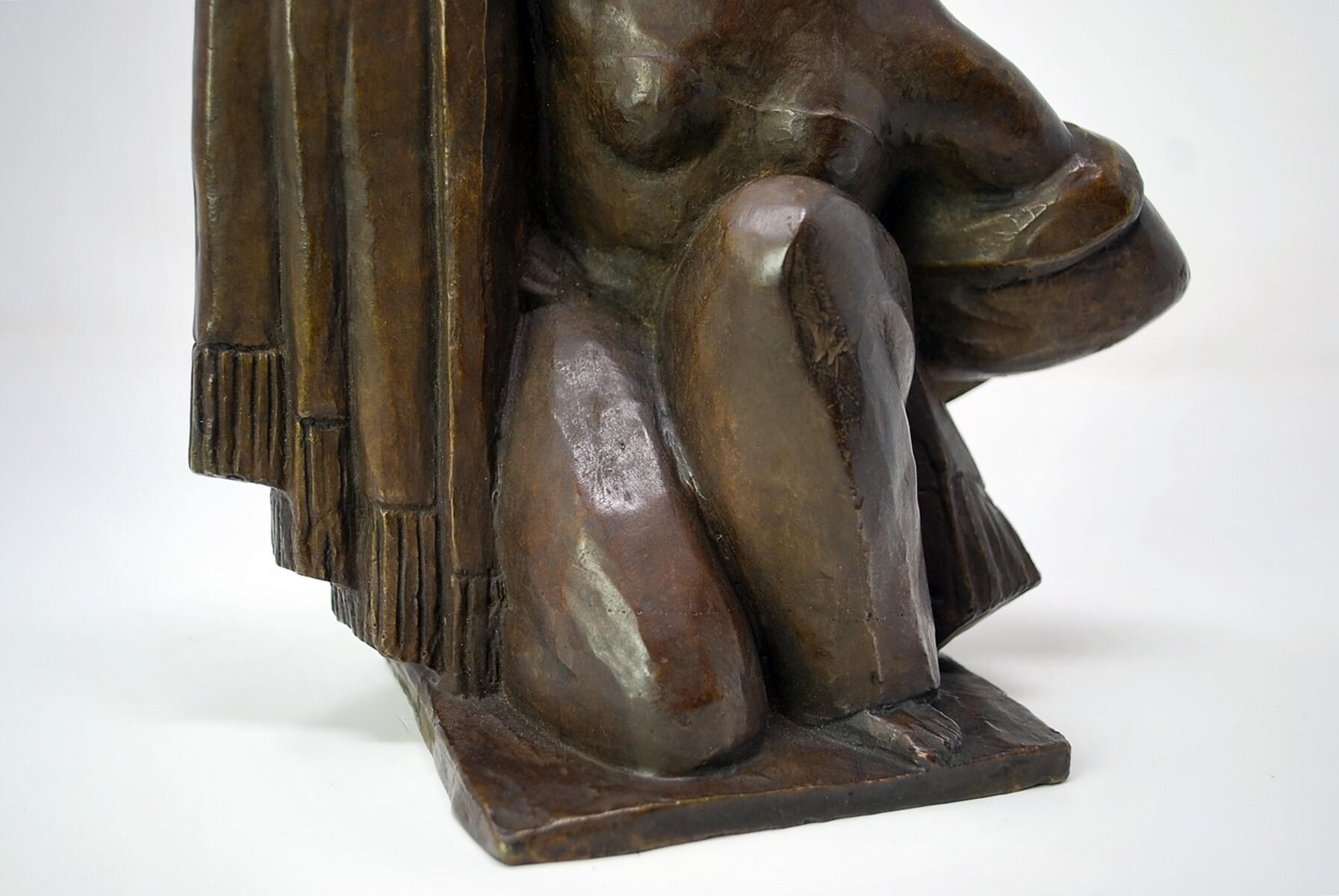 Draped Woman, Art Deco Bronze Sculpture by Jean Canneel, Belgium 3