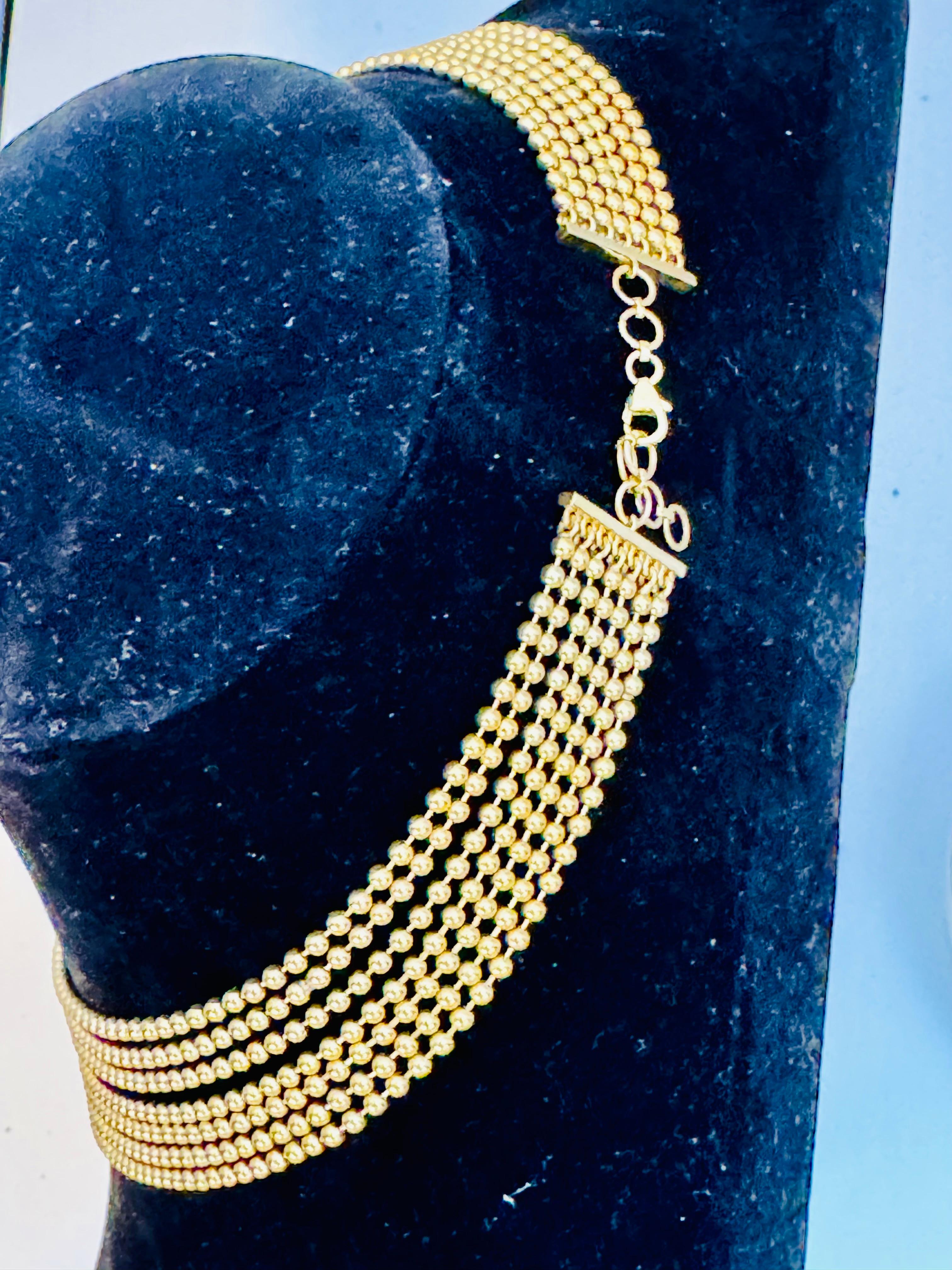 Collier ras du cou Draperie en or jaune 18 carats, 7 couches en vente 6