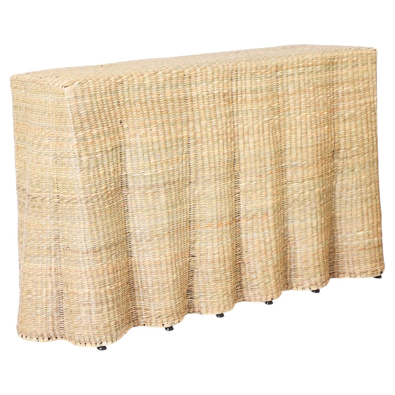 Drapery Flat Back Woven Console