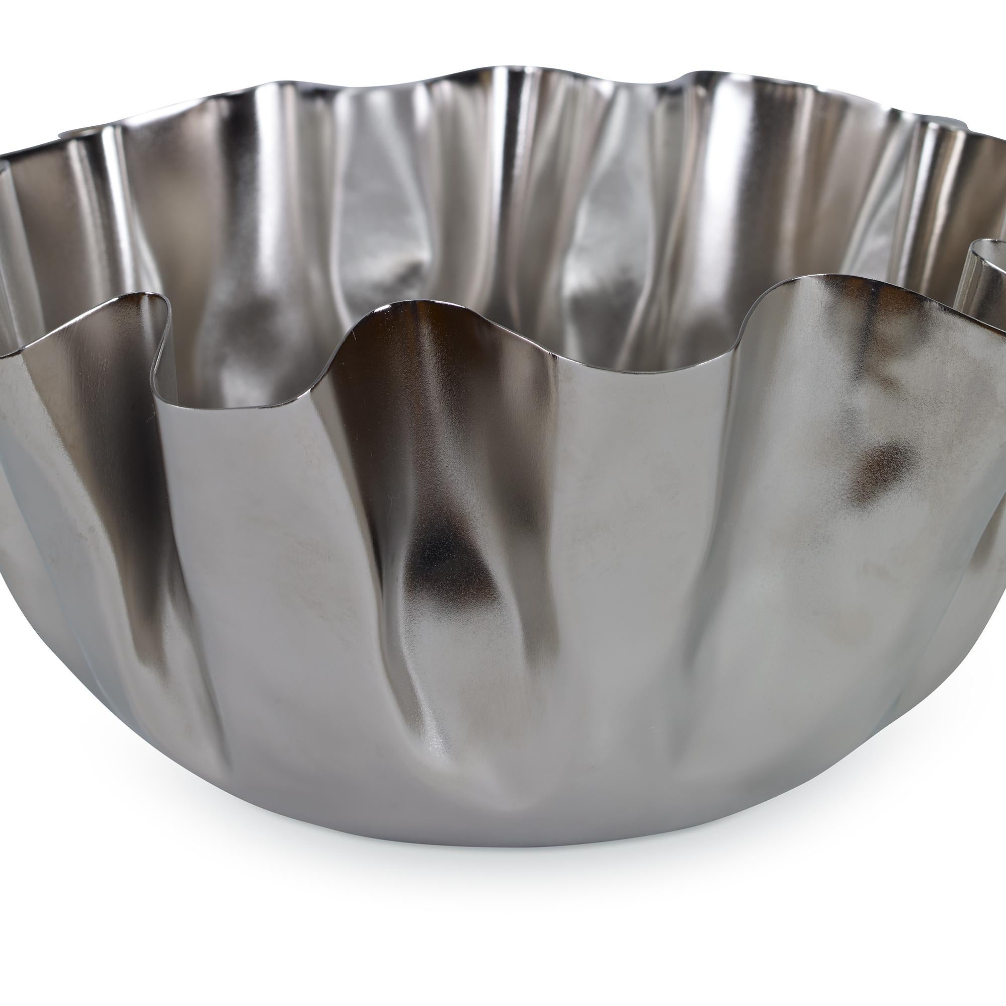 Modern Drapery Small Bowl in Nickel by CuratedKravet