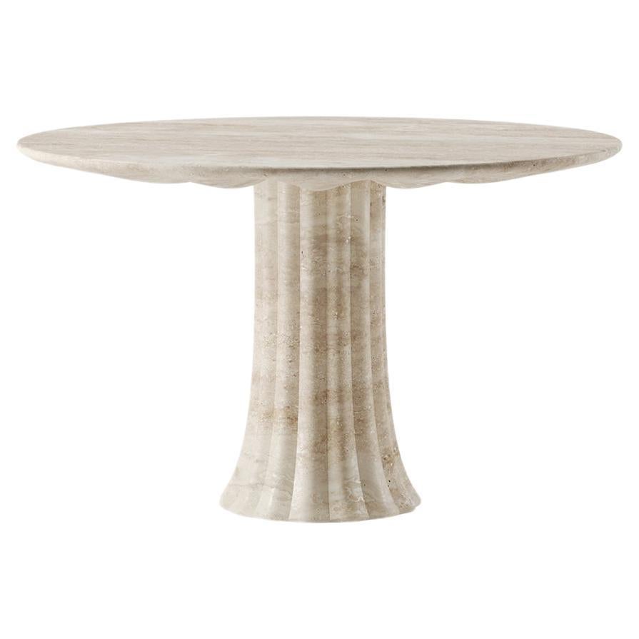 Drapierter Tisch aus Travertin 130cmx78cm  im Angebot