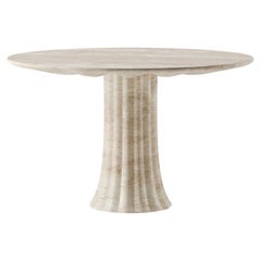Drapierter Tisch aus Travertin 130cmx78cm 
