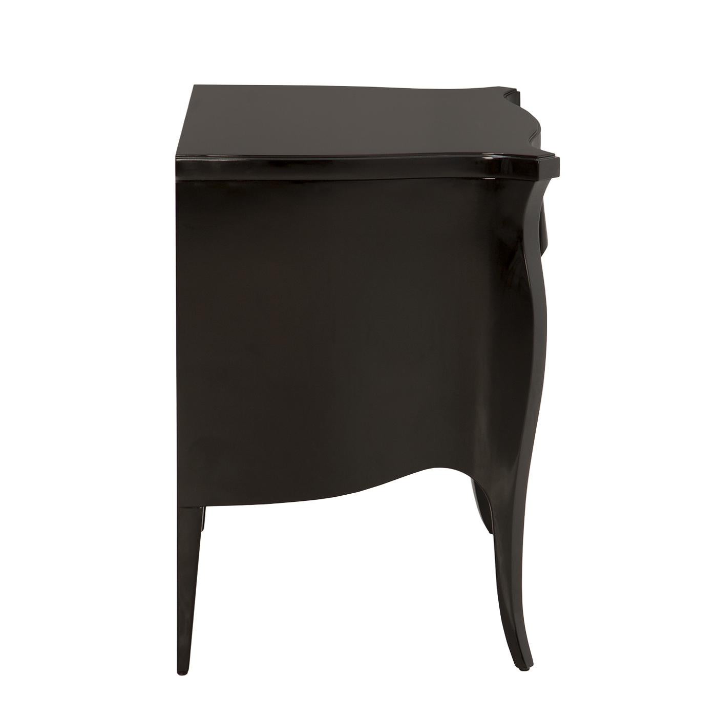 Lacquered Drapes Nightstand or Side Table For Sale