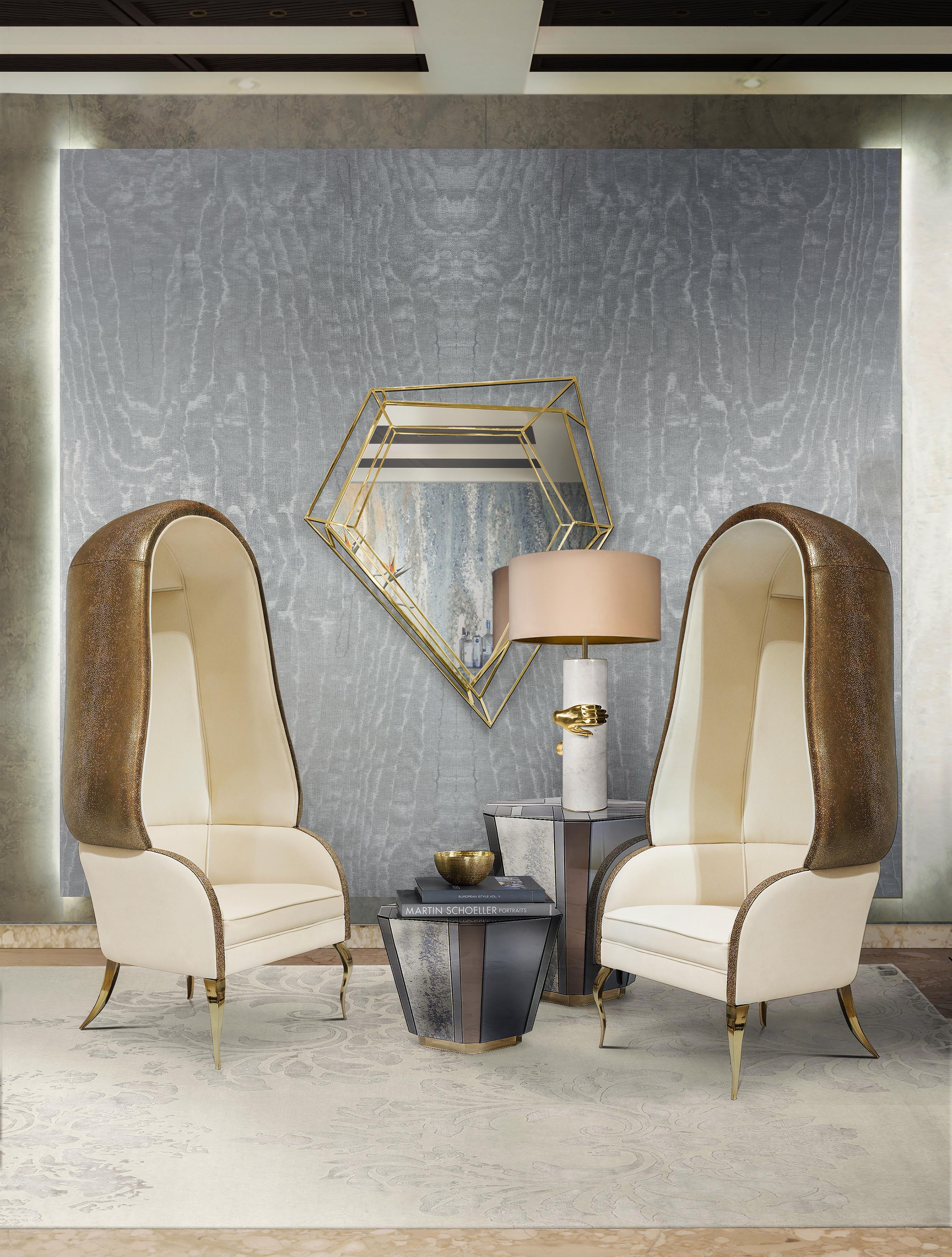 Contemporary Drapesse Leather Back Chair (In Stock) For Sale