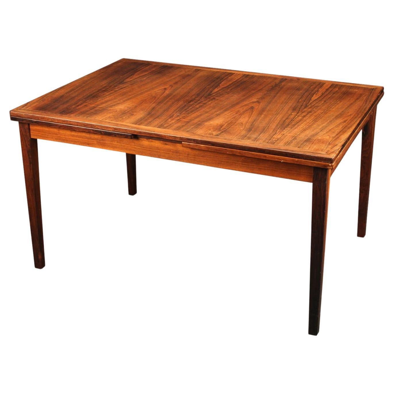 Draw Leaf Brazilian Rosewood Dining Table by Kai Winding For Sale