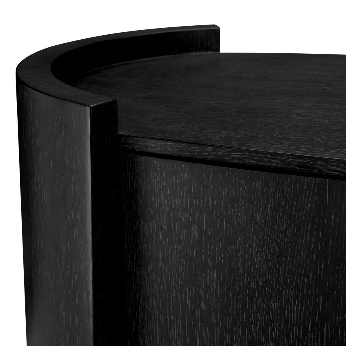 Drawer dresser – Charcoal Grey Oak Veneer, Bronze Finish For Sale 4