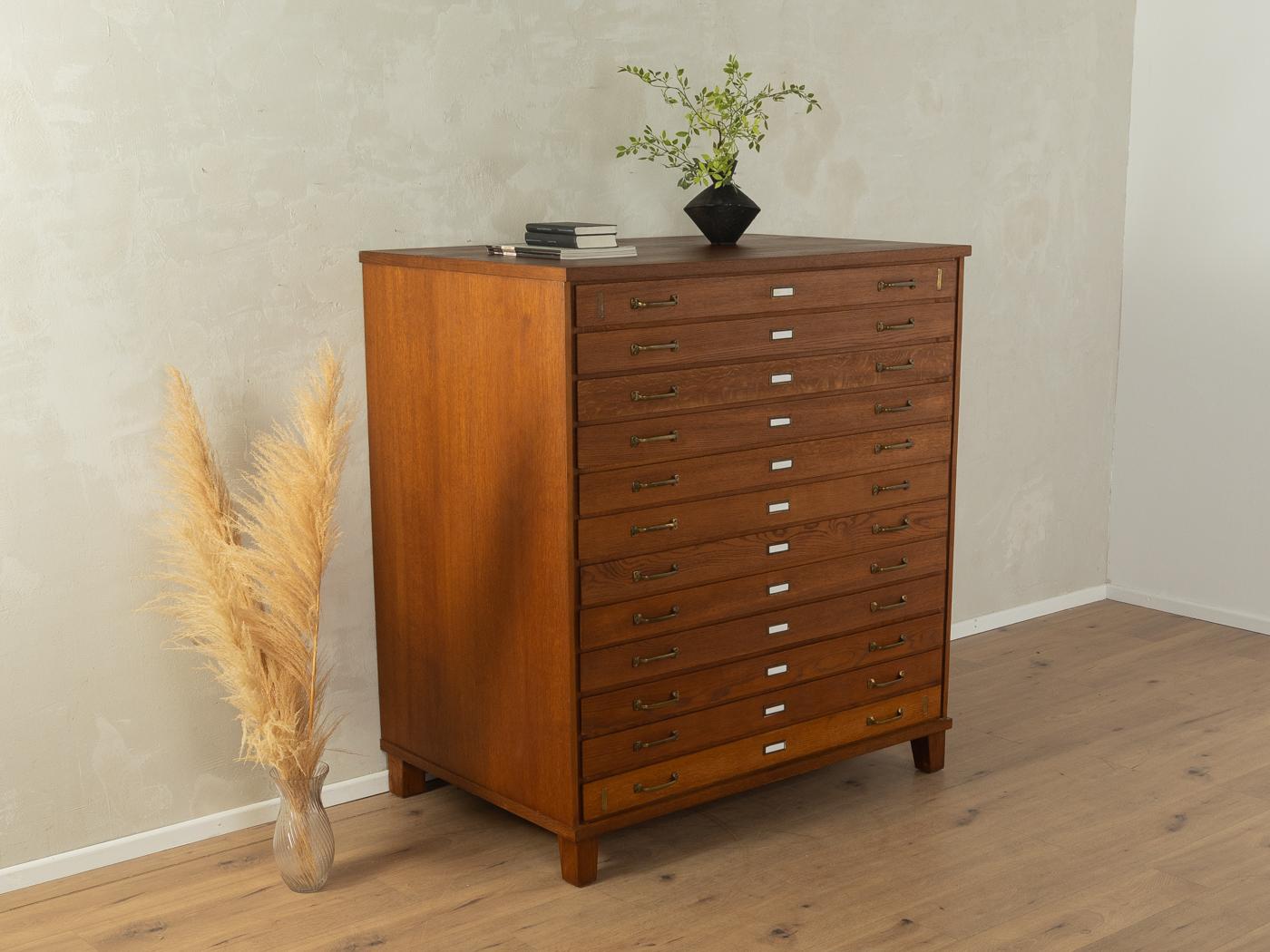 German Drawer Plan Cabinet, 1950s For Sale