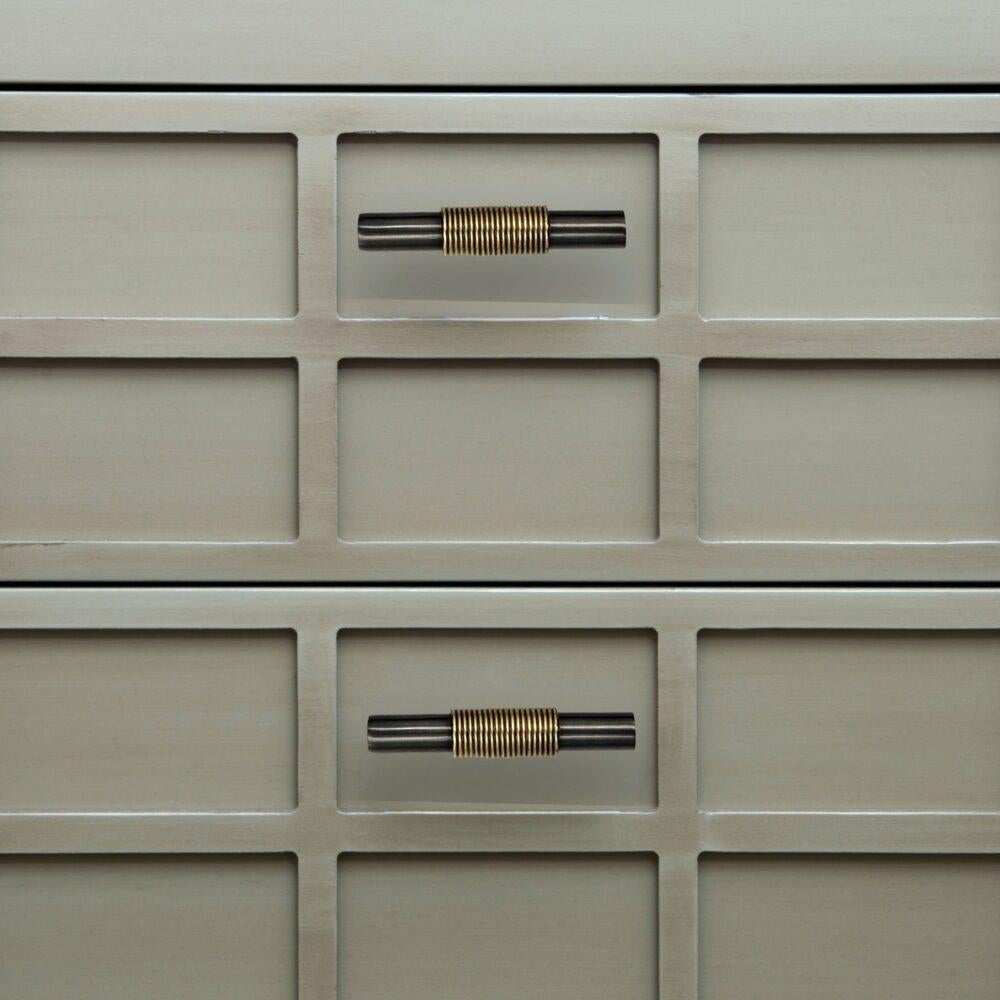 Marocchino Drawer pull  8 cm  Golden brass wires and gunmetal tube in vendita