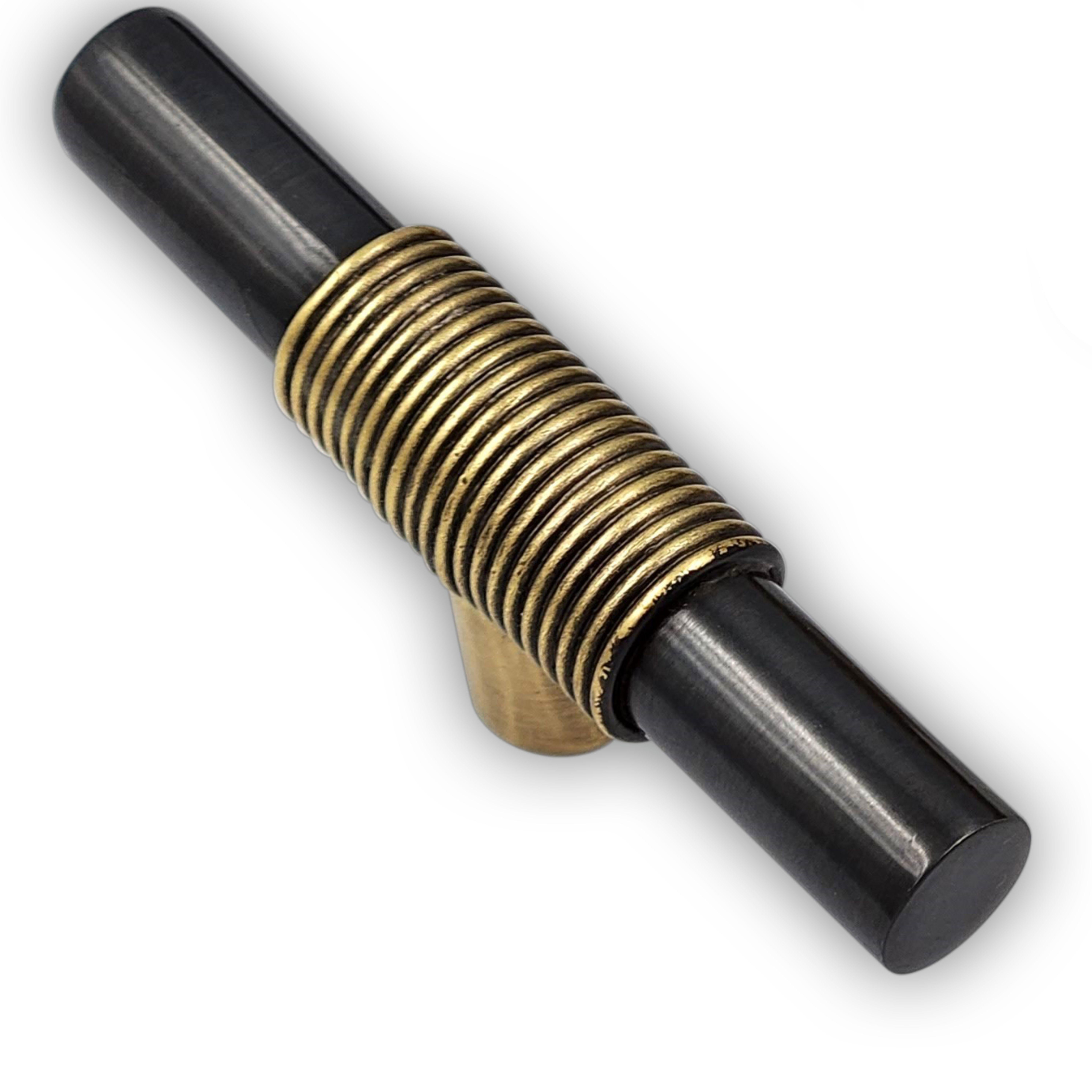 Schubladengriff  8 cm  Goldene Messingdrähte und Rohr aus Rotguss im Angebot 2