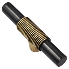 Drawer pull  8 cm  Golden brass wires and gunmetal tube