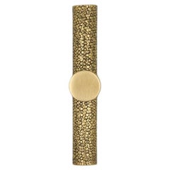 Cabinet pull  8 cm  Hammered brass with shagreen effect. Art Deco collection