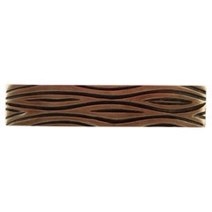 Drawer pull in engraved solid brass 15 x 3 cm Aged gold and gunmetal finish
