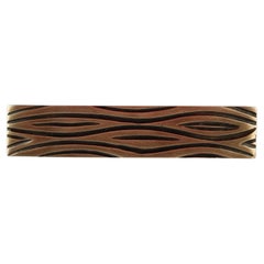 Tirette de tiroir en laiton massif gravé 15 x 3 cm Finition or vieilli et gunmetal