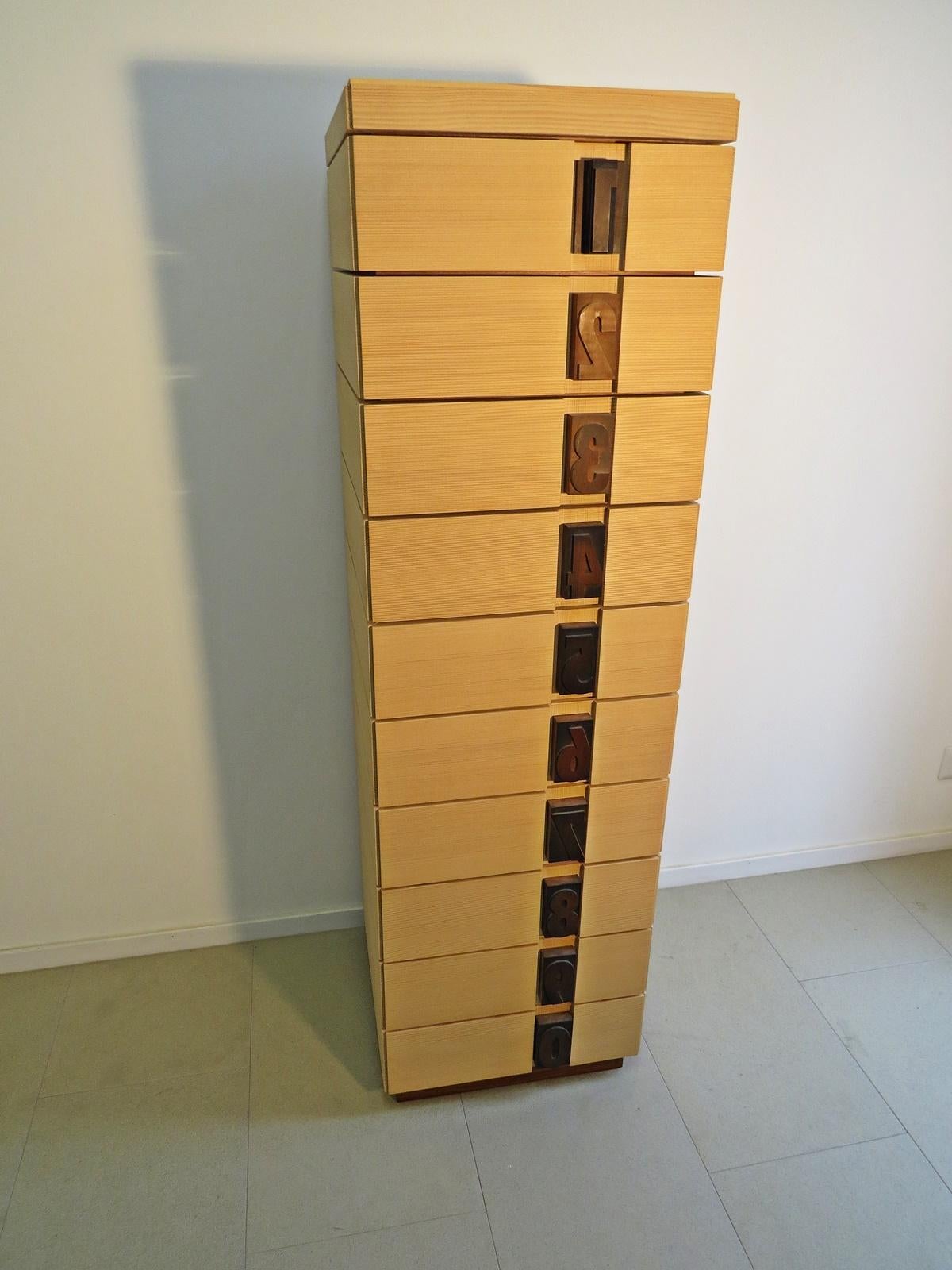 wooden drawer tower