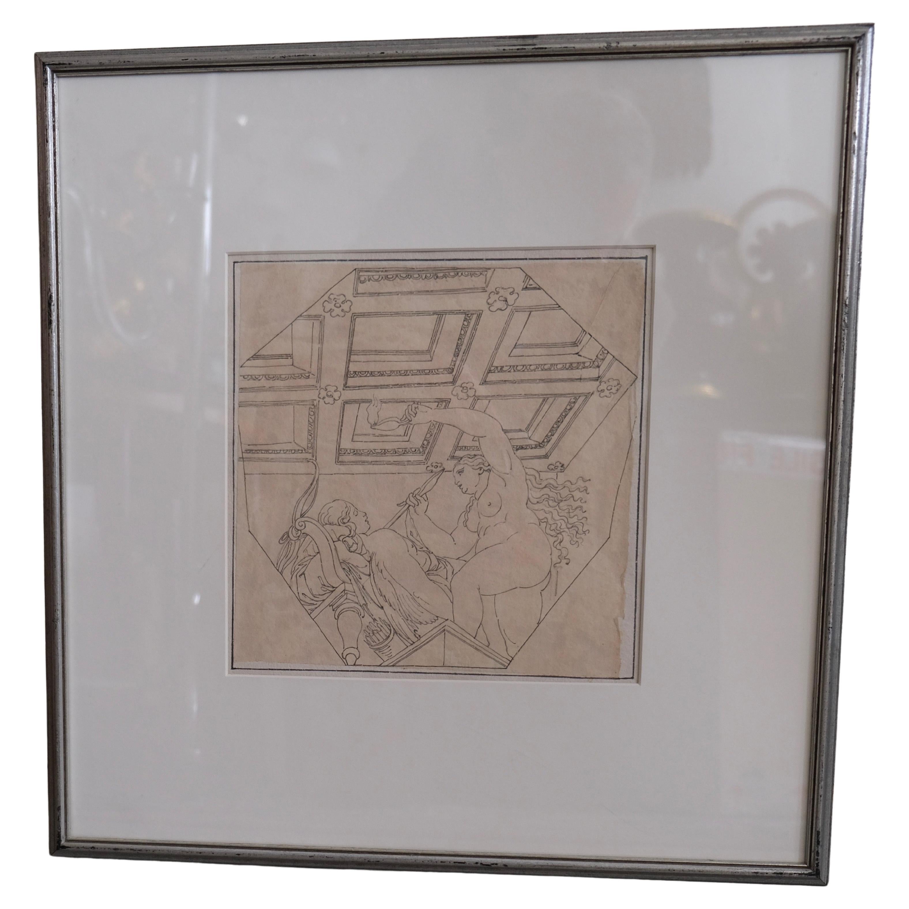 Drawing, 18th C For Sale