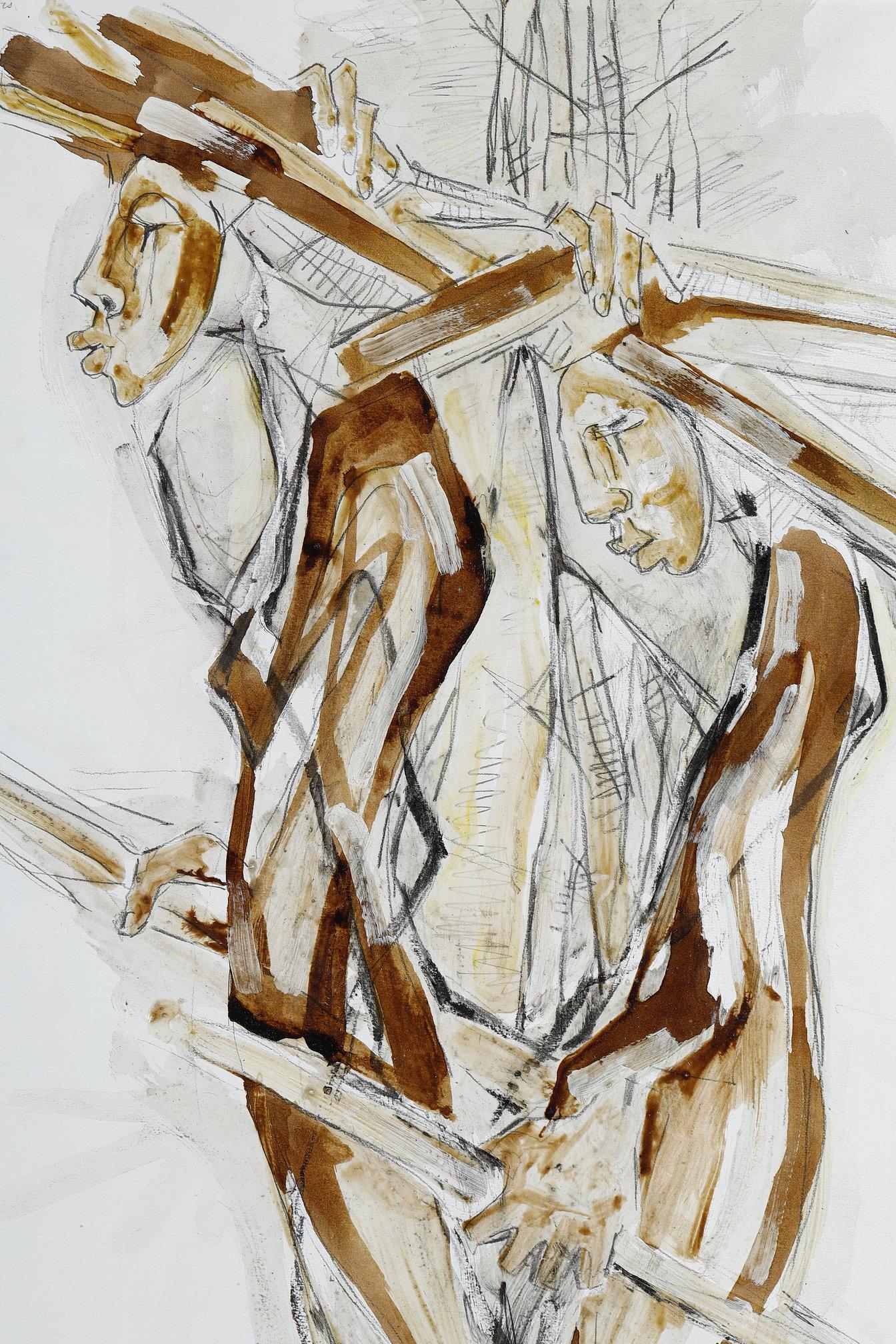 Zeichnung und Malerei auf Papier von Pôl Roux 