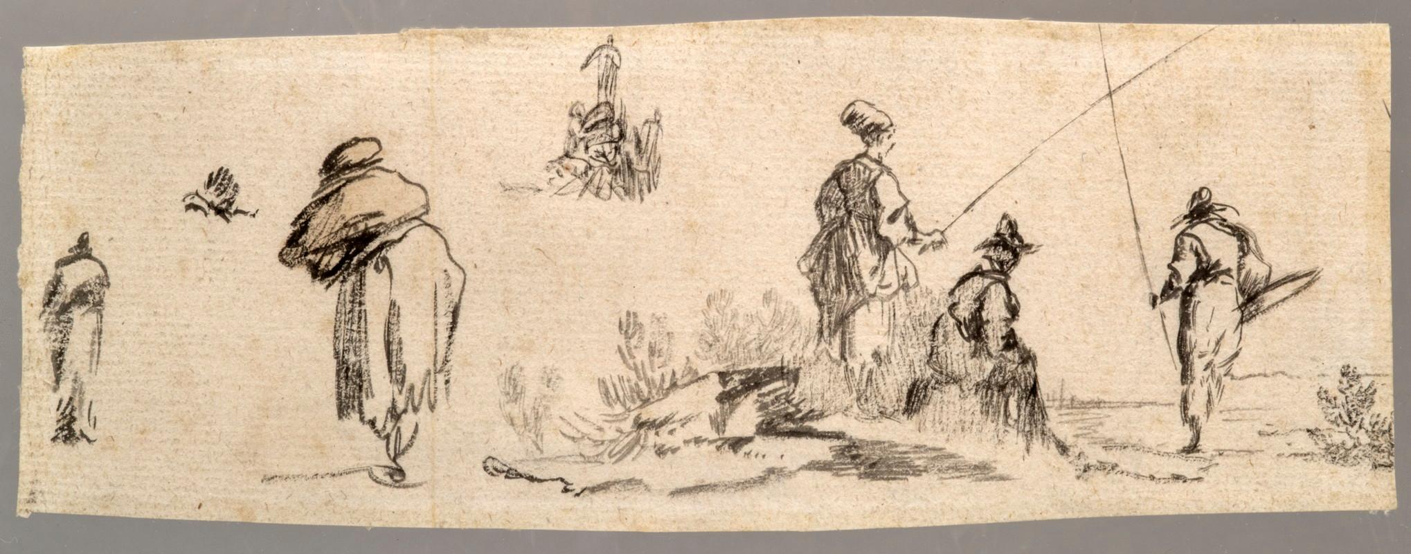 Dibujo atribuido a Jean-Baptiste Pillement Francés en venta