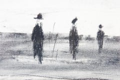 Drawing "Banks of Rhein" Coal on Paper, 67, Artist Unknown, Signed "SVZ"