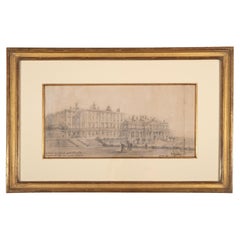 Drawing by Charles Fichot of the Ruins of the Palace of St Cloud, 1871