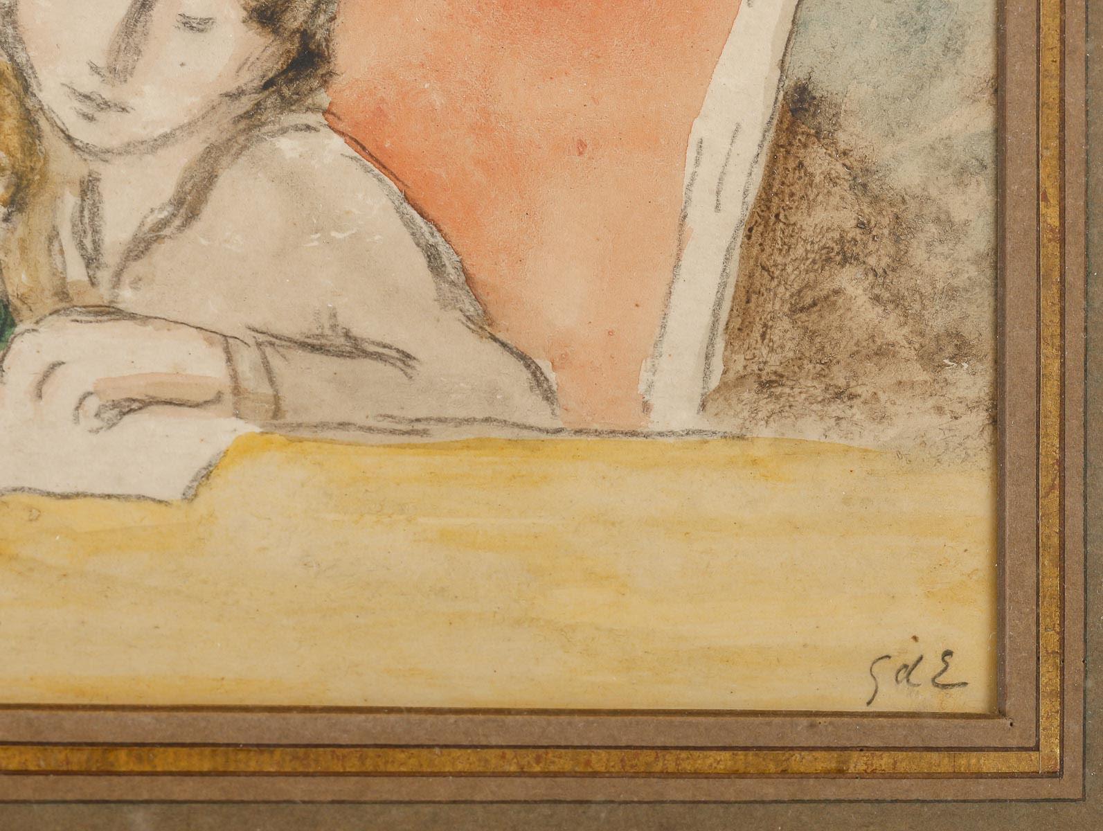 Français Dessin de Georges D'Espanat, joliment encadré, 20e siècle en vente
