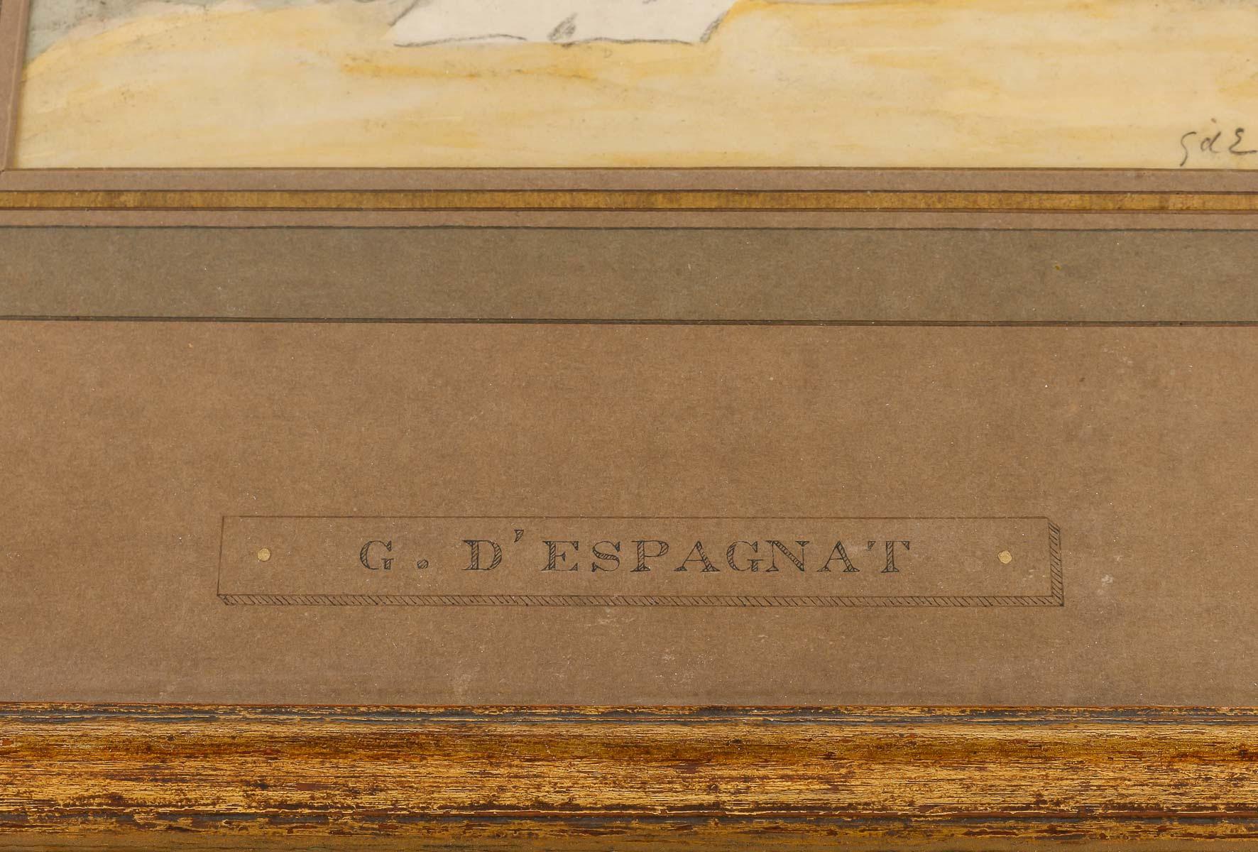 Dessin de Georges D'Espanat, joliment encadré, 20e siècle Bon état - En vente à Saint-Ouen, FR