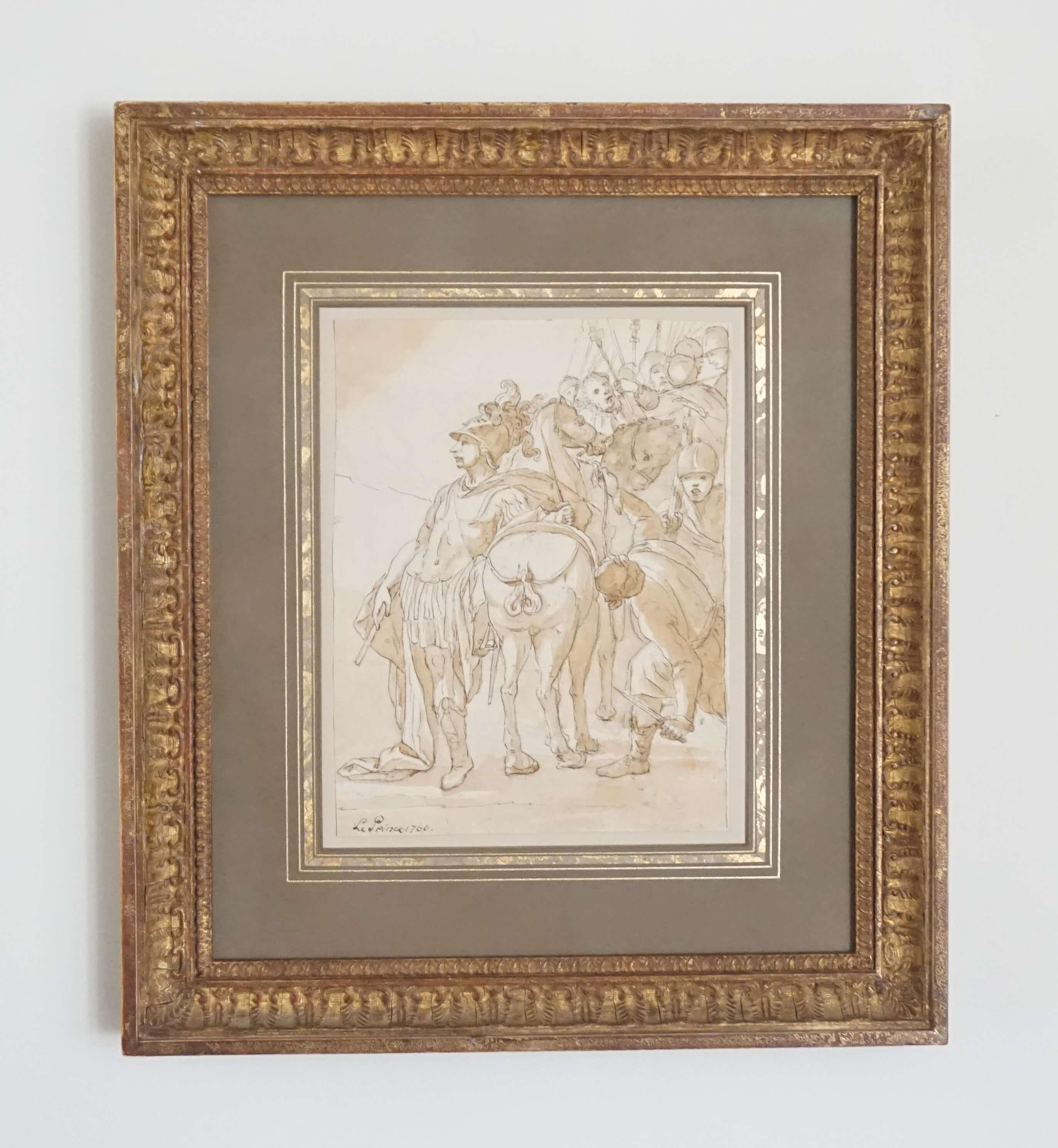 Drawing by Jean-Baptiste Le Prince, 1760 In Good Condition For Sale In Kinderhook, NY