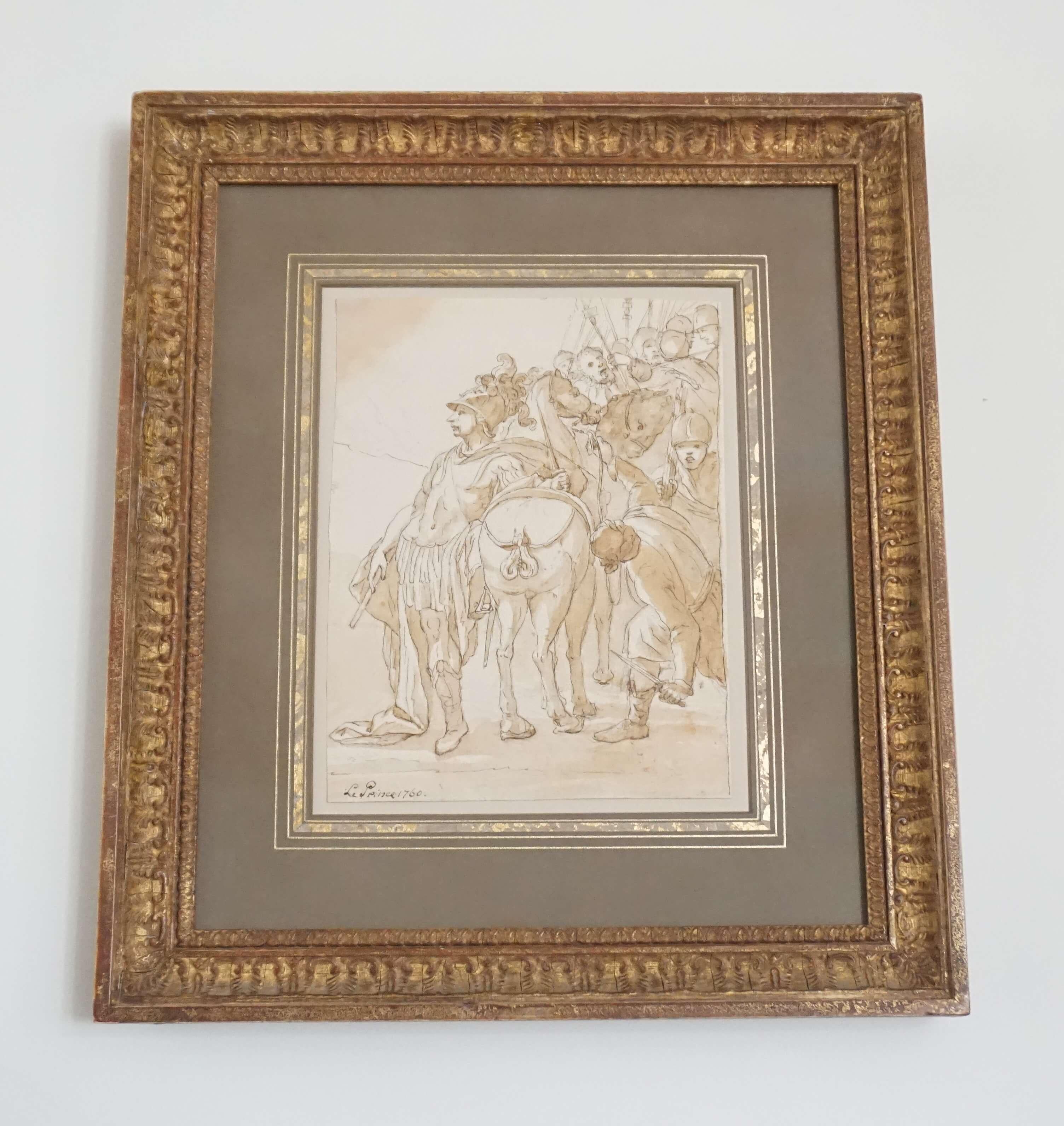 18th Century Drawing by Jean-Baptiste Le Prince, 1760 For Sale