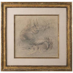 Used Drawing, Continental School, Squirrels