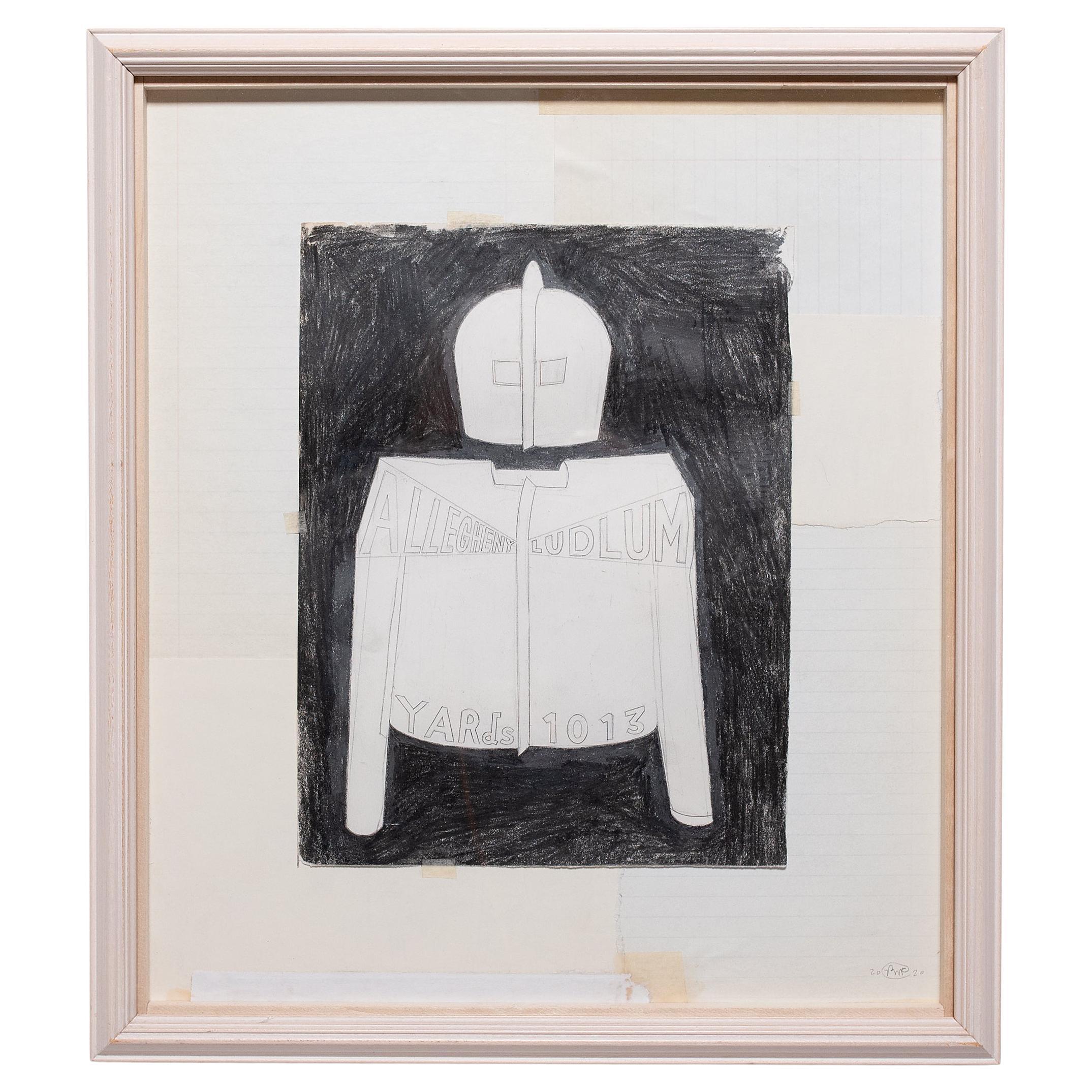 "Drawing for Allegheny + Ludlum Helmet & Jacket" by Patrick Fitzgerald For Sale