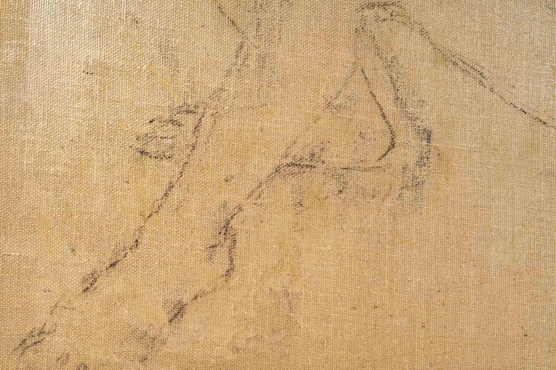 Canvas Drawing in Transparency, 20th Century For Sale