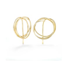 Boucles d'oreilles en or Drawing No 2 par Oblik Atelier