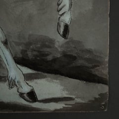 Whiting d'un cavalier noir sur un cheval blanc par Forgeoux, 19e siècle