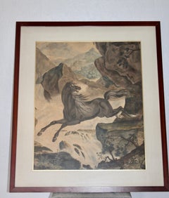 Drawing of a horse probably French