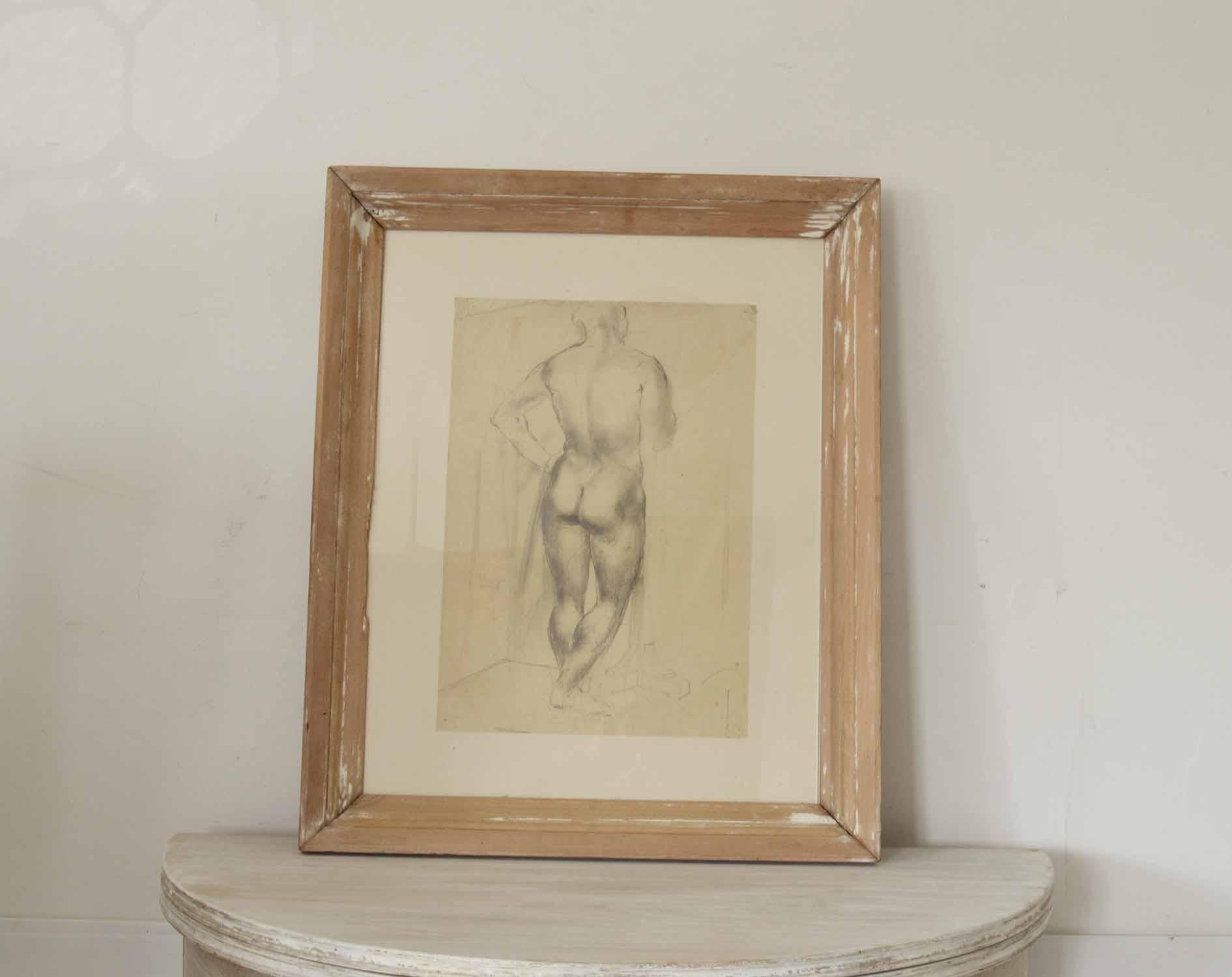 Great Britain (UK) Drawing of a Male Nude by Peter William Ibbetson, circa 1930