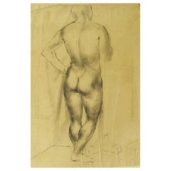 Drawing of a Male Nude by Peter William Ibbetson, circa 1930
