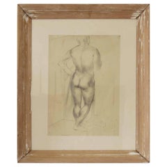 Drawing of a Male Nude by Peter William Ibbetson, circa 1930