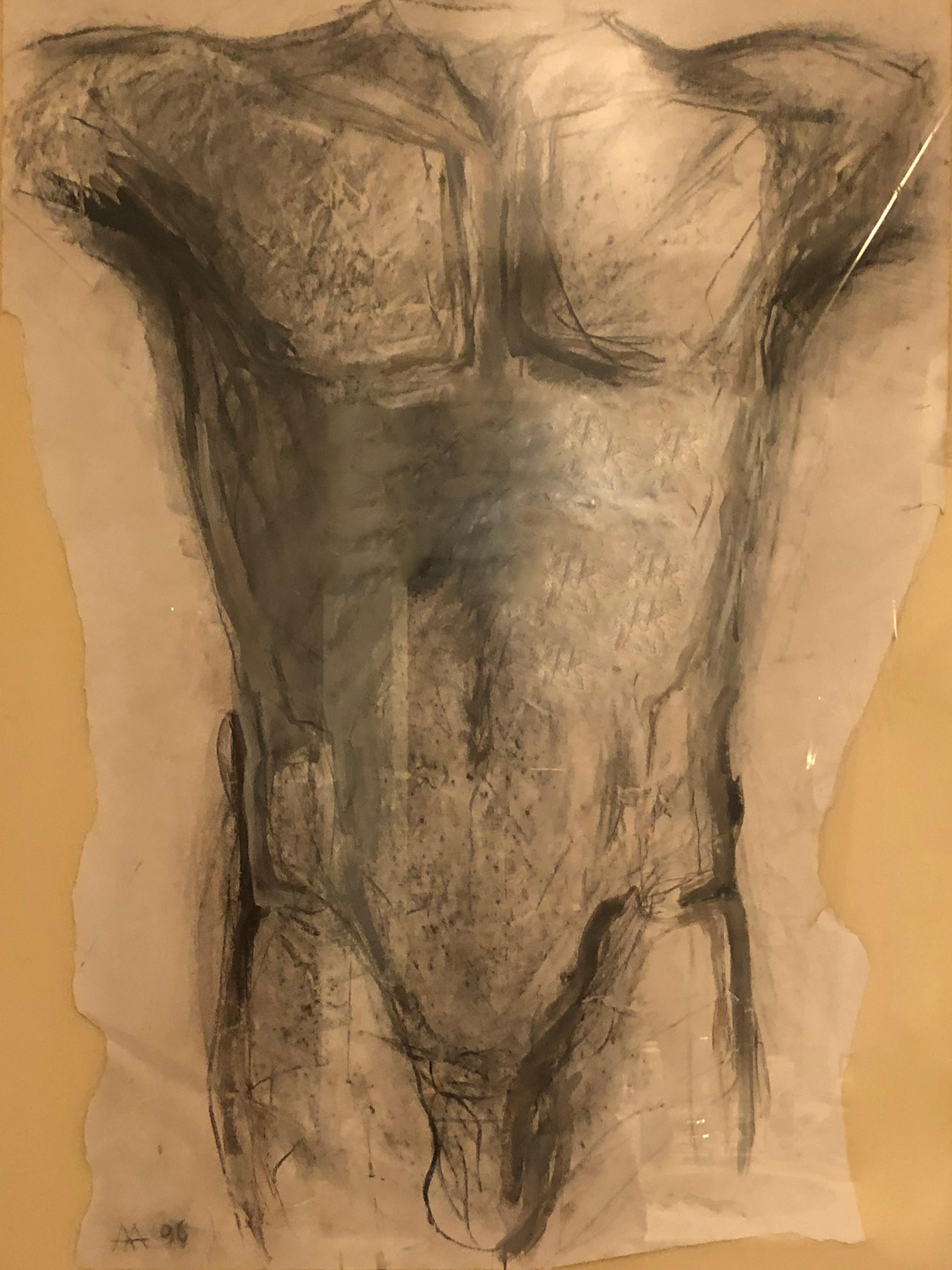 Framed drawing of a Torso by Greek born artist Alexandra Athanassiades (b. 1961). Composition: Charcoal and gouache on distressed paper.

Property from esteemed interior designer Juan Montoya. Juan Montoya is one of the most acclaimed and prolific