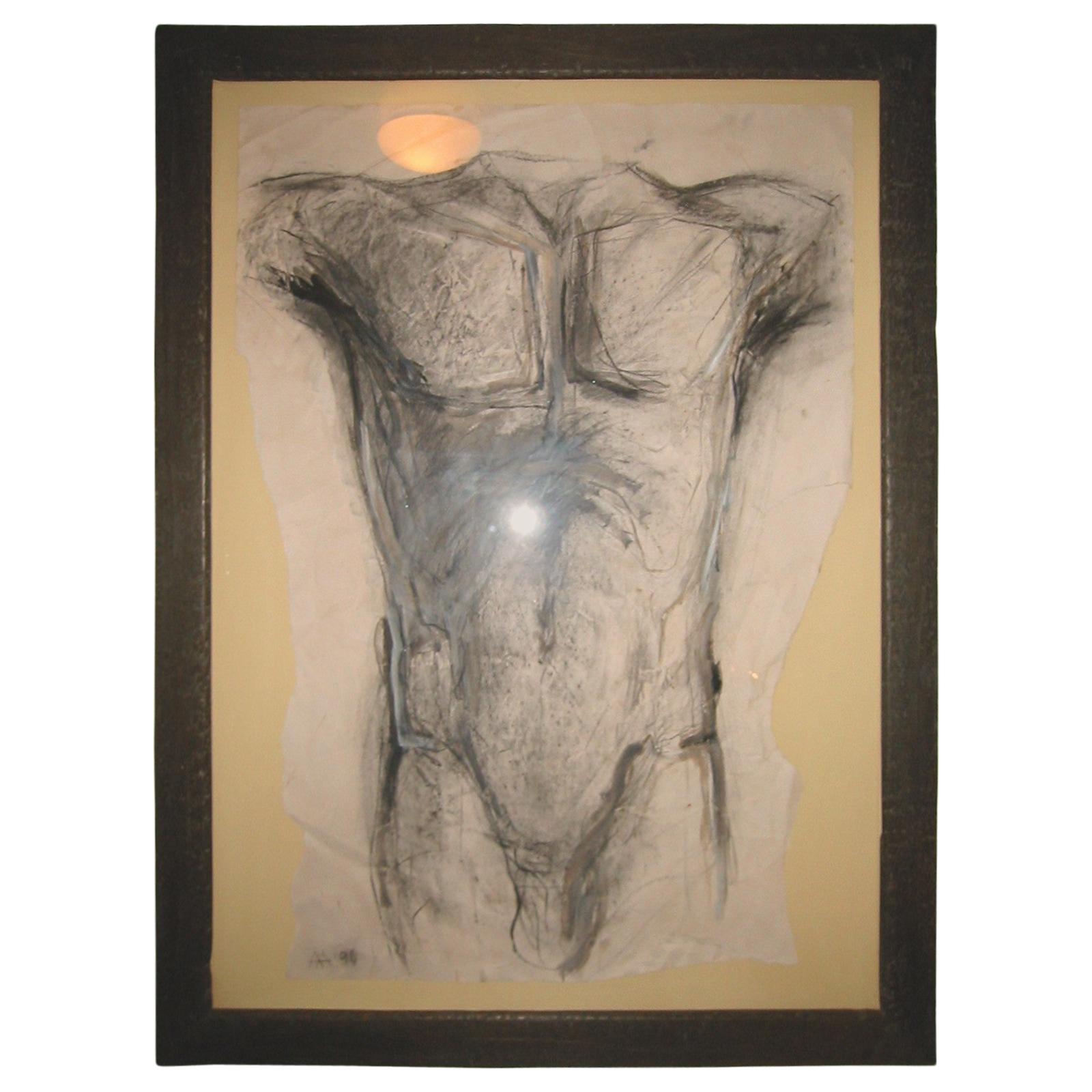 Drawing of a Torso by Alexandra Athanassiades For Sale