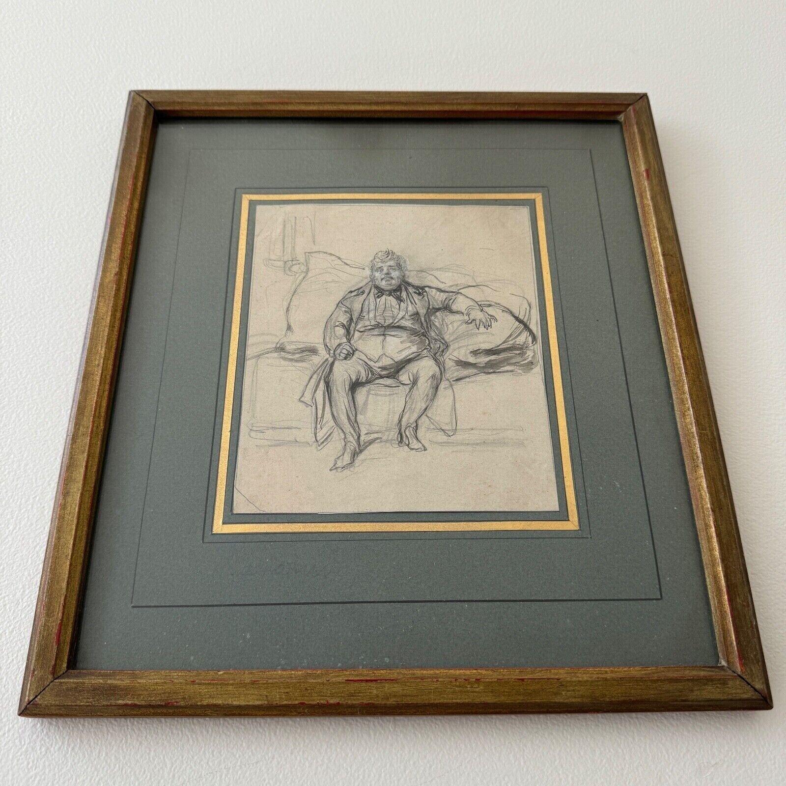 Zeichnung von Alexandre Dumas père von Paul Gavarni im Zustand „Gut“ im Angebot in NANTES, FR