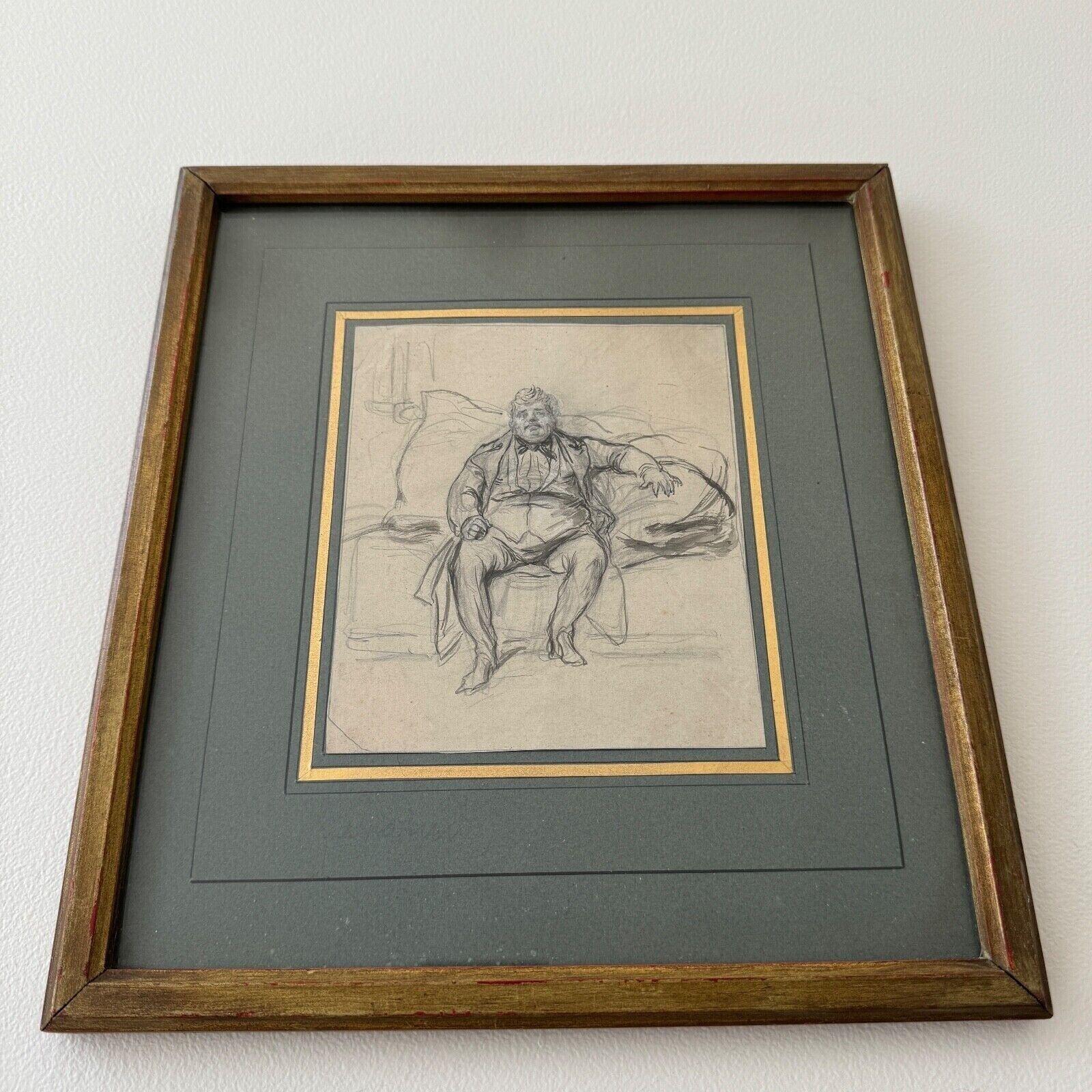 Zeichnung von Alexandre Dumas père von Paul Gavarni (Buntstift) im Angebot