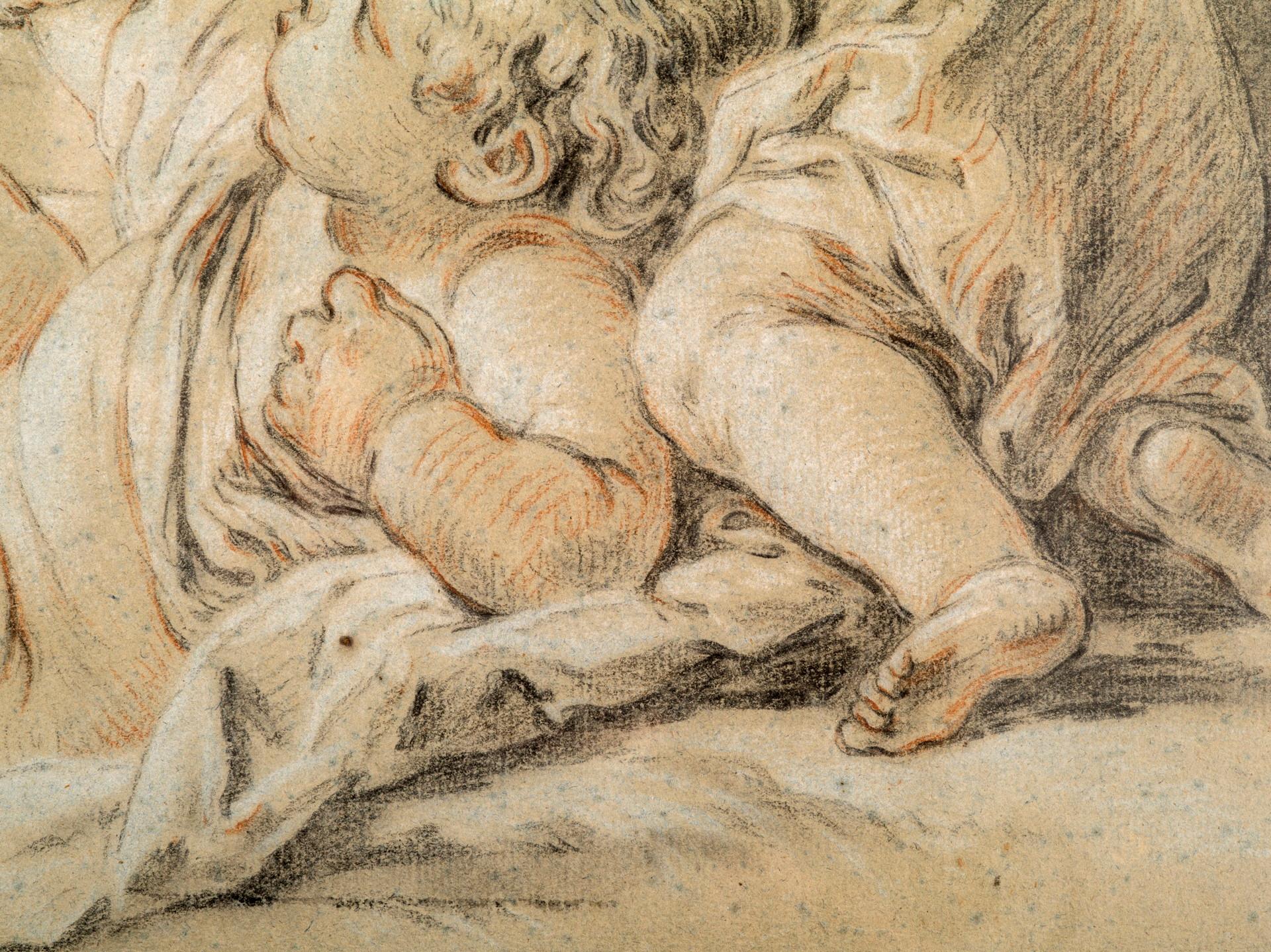 Zeichnung von spielenden Kindern, Kreis von Francois Boucher (Französisch) im Angebot